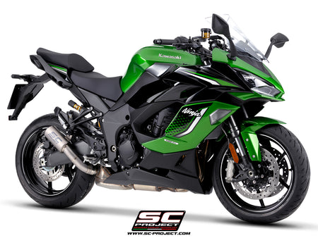 Kawasaki Ninja 1100SX with SC-Project CR-T titanium exhaust, 3/4 rear view