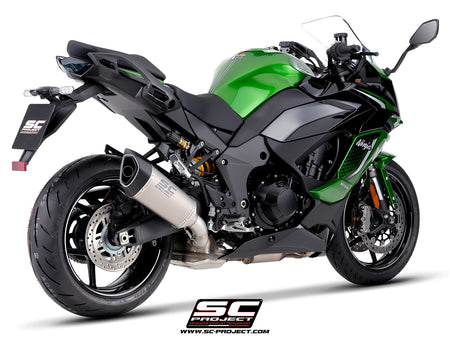 Kawasaki Ninja 1100SX with SC-Project SC1-R titanium exhaust, 3/4 rear view