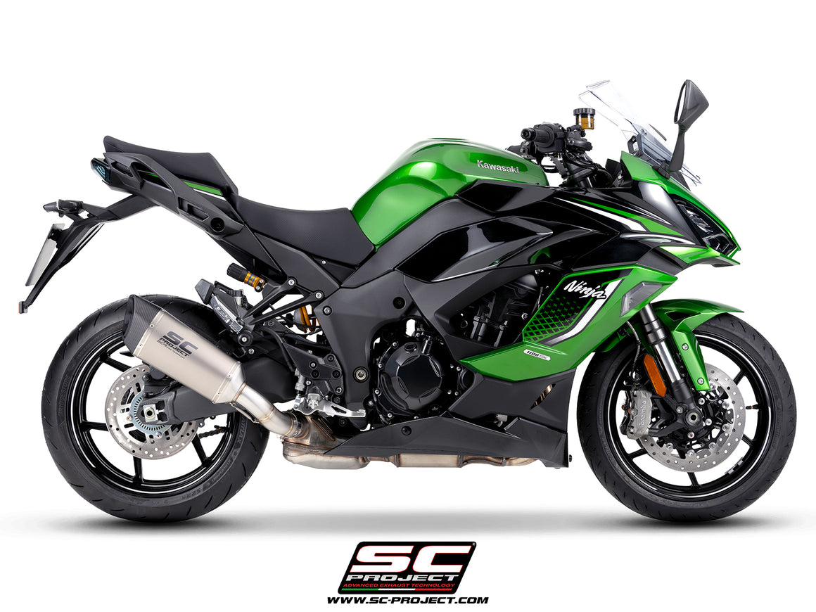 Kawasaki Ninja 1100SX with SC-Project SC1-R titanium exhaust, 3/4 rear view