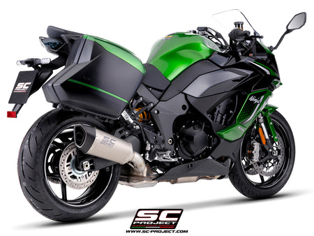 Kawasaki Ninja 1100SX with SC-Project SC1-R titanium exhaust, 3/4 rear view