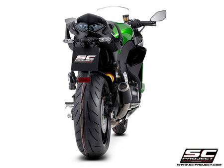 Kawasaki Ninja 1100SX with SC-Project CR-T carbon fibre exhaust, 3/4 rear view