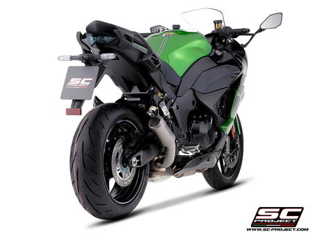 Kawasaki Ninja 1100SX with SC-Project CR-T titanium exhaust, 3/4 rear view