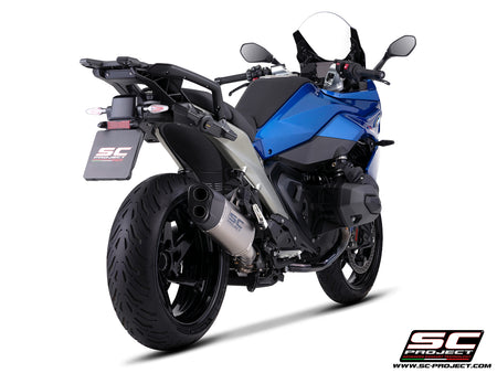 BMW R 1300 RS with SC-Project Adventure-R titanium exhaust, 3/4 rear view