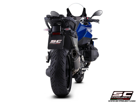 BMW R 1300 RS with SC-Project SC1-R carbon fibre exhaust, 3/4 rear view