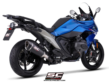 BMW R 1300 RS with SC-Project SC1-R carbon fibre exhaust, 3/4 rear view