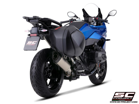 BMW R 1300 RS with SC-Project SC1-R titanium exhaust, 3/4 rear view