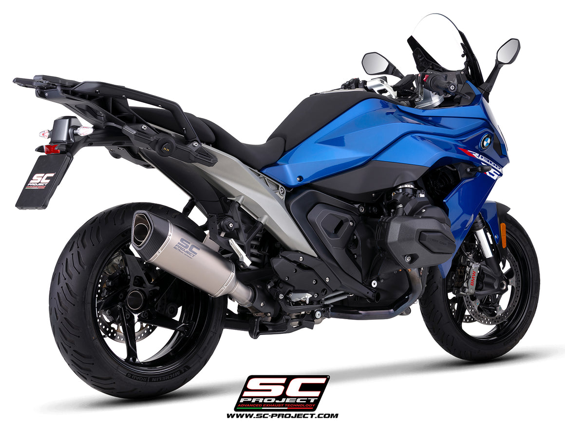 BMW R 1300 RS with SC-Project SC1-R titanium exhaust, 3/4 rear view