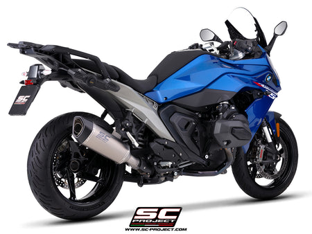 BMW R 1300 RS with SC-Project SC1-R titanium exhaust, 3/4 rear view