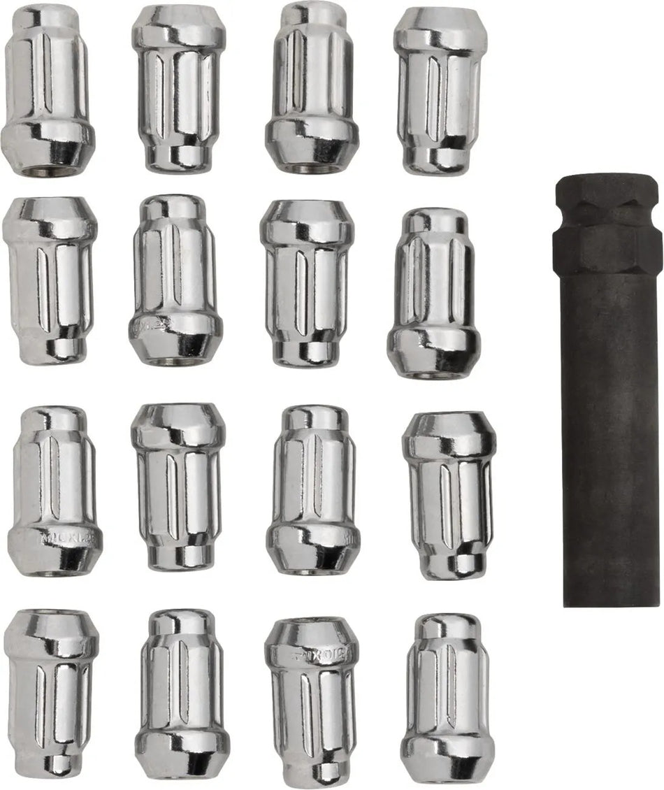 MOOSE Racing lugnt 10mm splnd chr 16pk