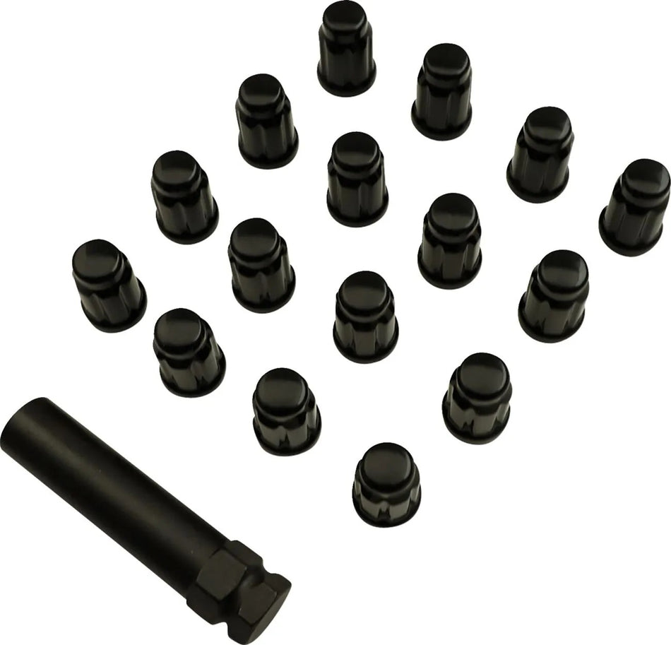 MOOSE Racing lugnt 10mm splnd blk 16pk