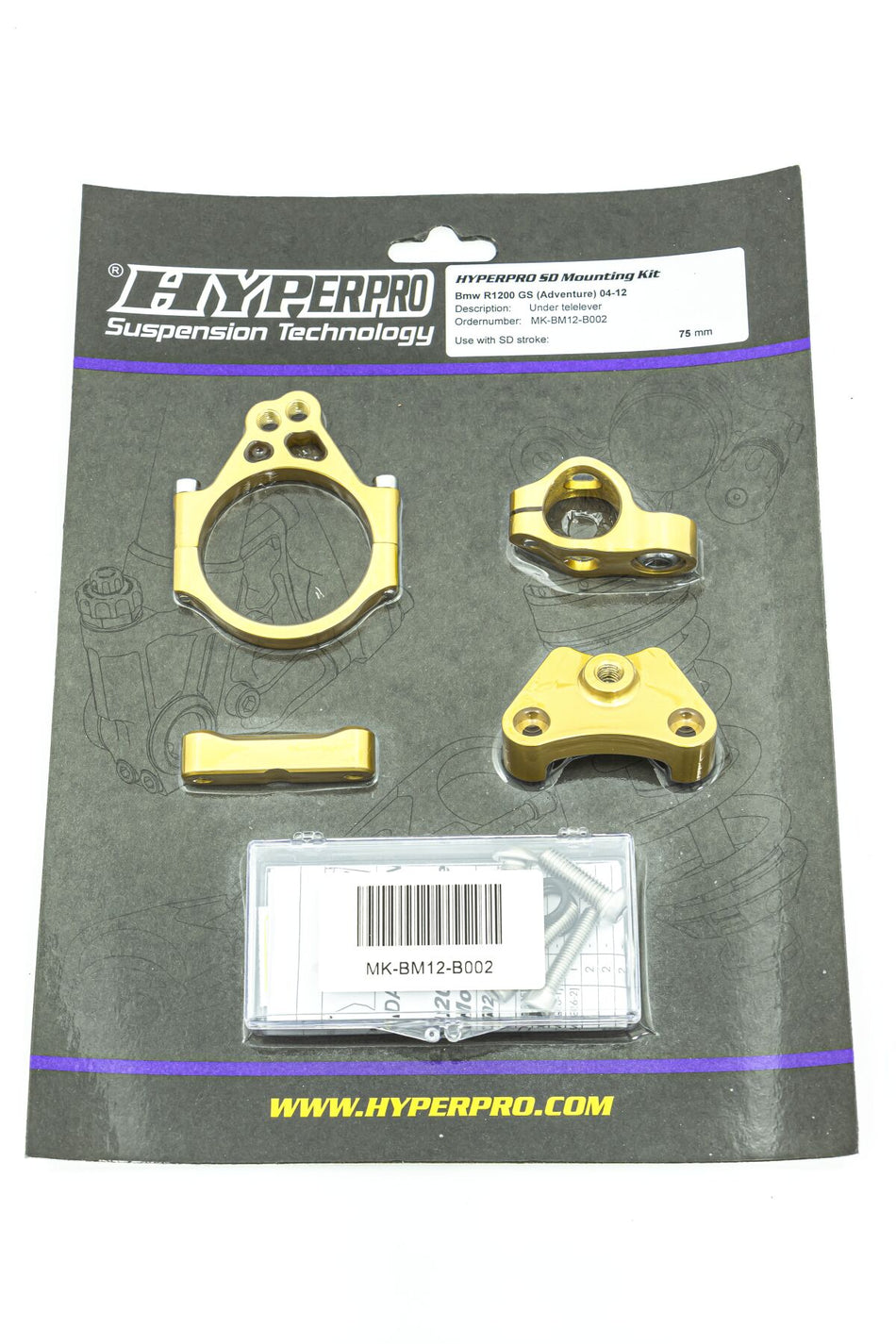 Hyperpro Handlebar Dampers + Parts - Steering Damper Mounting Kit BMW