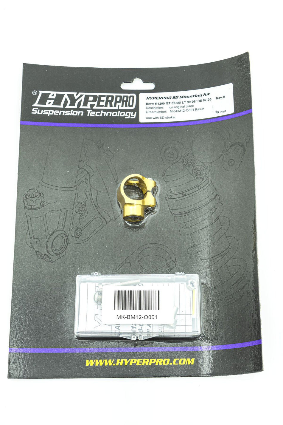 Hyperpro Handlebar Dampers + Parts - Steering Damper Mounting Kit BMW