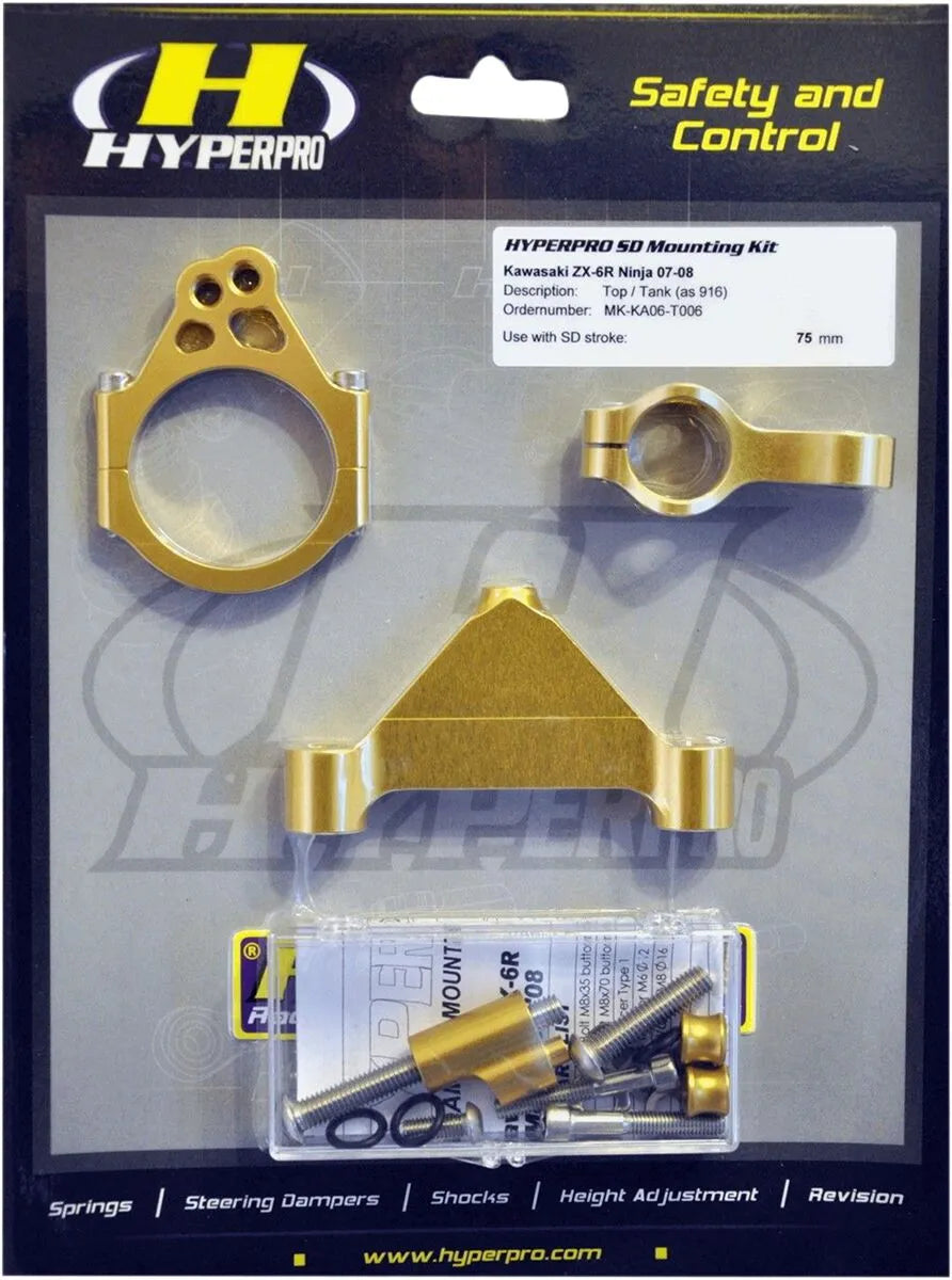 Hyperpro Handlebar Dampers + Parts - Steering Damper Mounting Kit Kawasaki