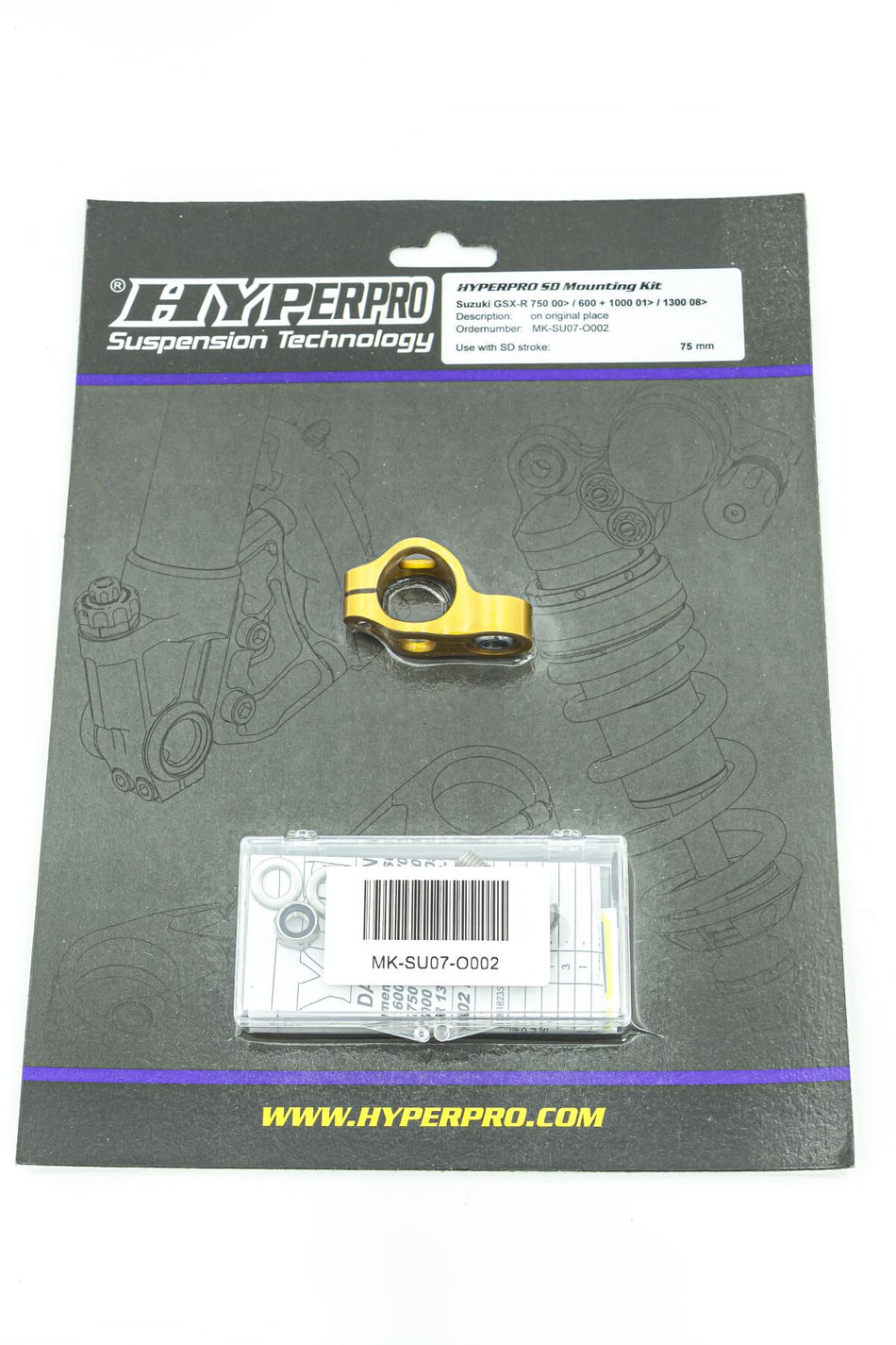Hyperpro Handlebar Dampers + Parts - Steering Damper Mounting Kit Suzuki