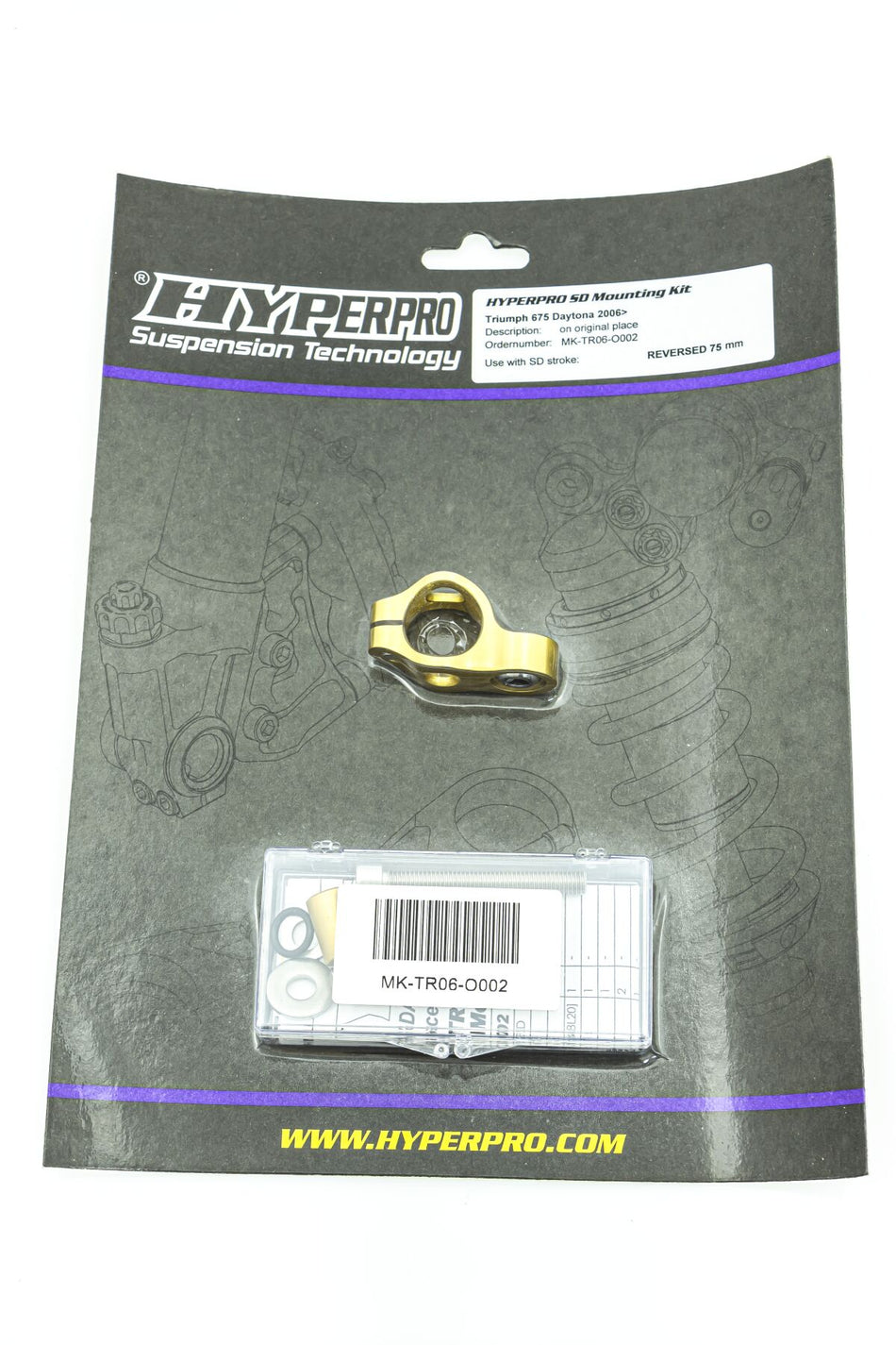 Hyperpro Handlebar Dampers + Parts - Steering Damper Mounting Kit Triumph