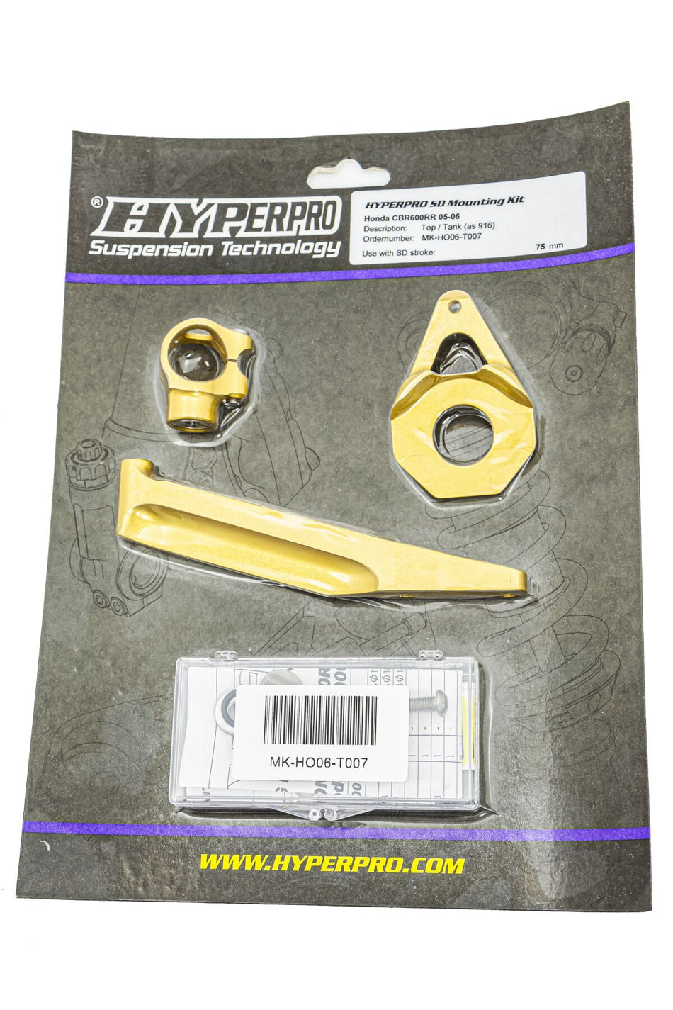 Hyperpro Handlebar Dampers + Parts - Steering Damper Mounting Kit Honda