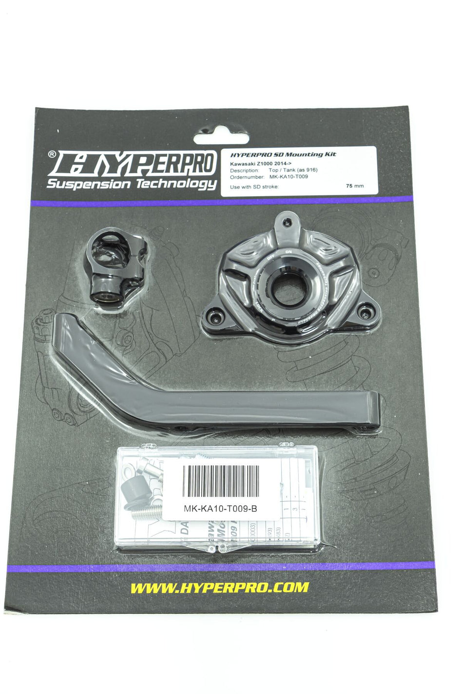 Hyperpro Handlebar Dampers + Parts - Dmp Mnt Kaw Z1000 14- Bk