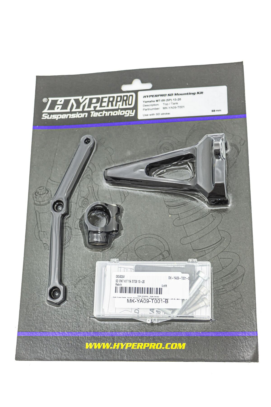 Hyperpro Handlebar Dampers + Parts - Sd Mount. Kit Black Yamaha Mt-