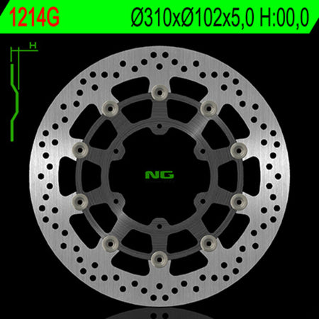 NG BRAKES Round Floating Brake Disc (Aluminium Center)