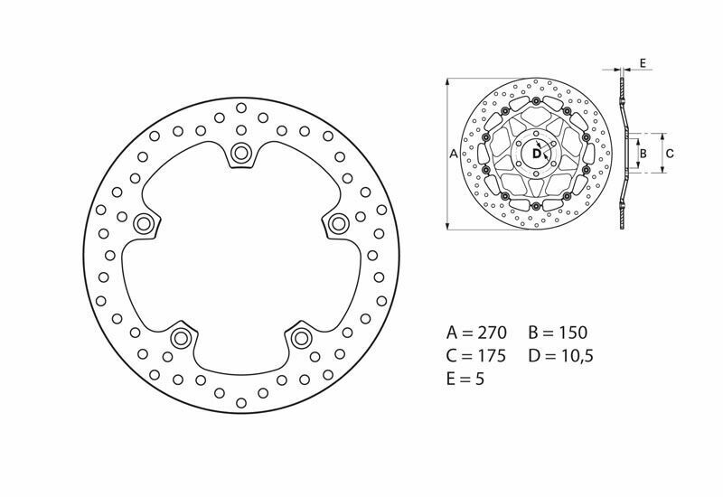 Brembo Serie Oro Round Fixed Brake Disc