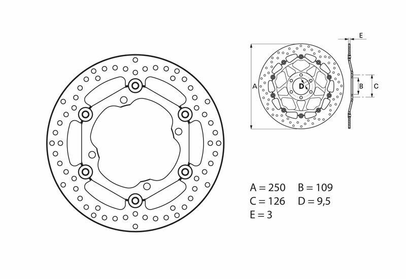 Brembo Serie Oro Round Floating Brake Disc