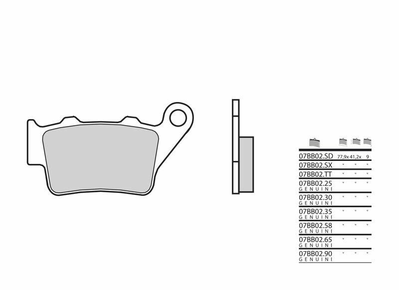 Brembo Genuine Sintered Metal Brake Pads - 07BB0258