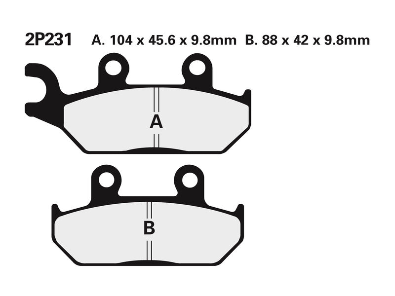 Nissin BRAKE PADS 2P-231NS SINTER METAL
