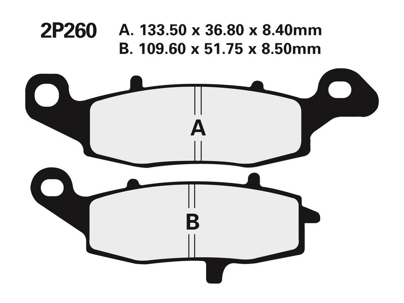 NISSIN BREMSBELÄGE 2P-260NS SINTERMETALL