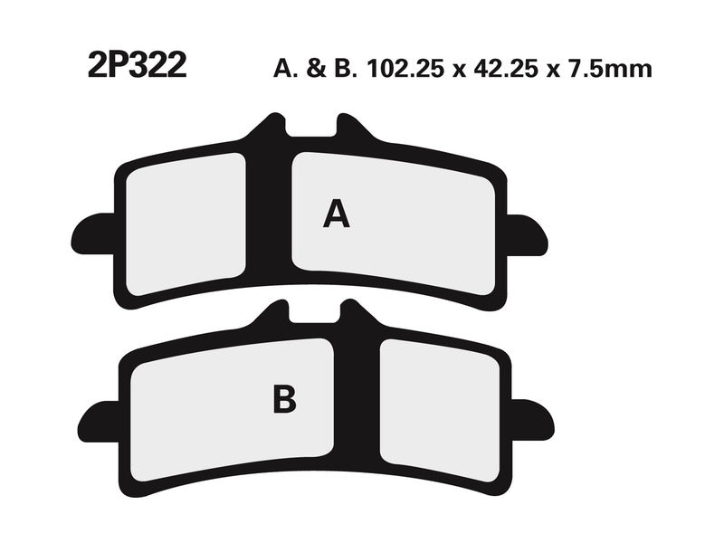 Nissin BRAKE PADS 2P-322ST SINTER METAL