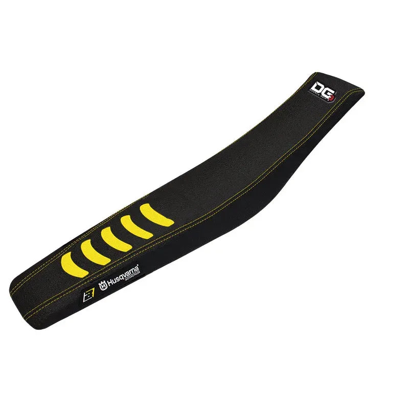 BLACKBIRD Double Grip 3 Seat Cover Black/Yellow Husqvarna