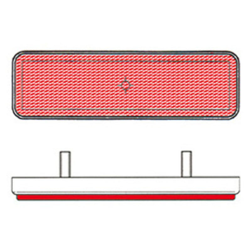V PARTS retro-reflector rechthoekig 96x27mm rood