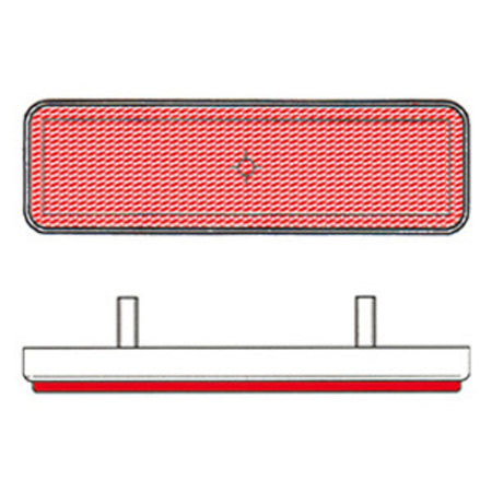 V PARTS retro-reflector rechthoekig 96x27mm rood