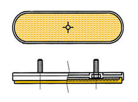 V PARTS retro-reflector ovaal 96x27mm oranje