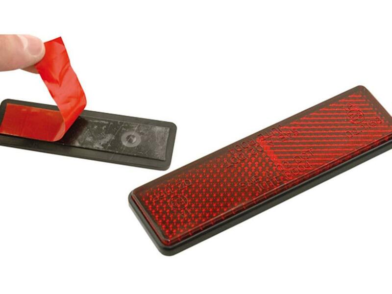 RECHTHOEKIGE REFLECTOR  ROOD 91*25 ZELFKLEVEND