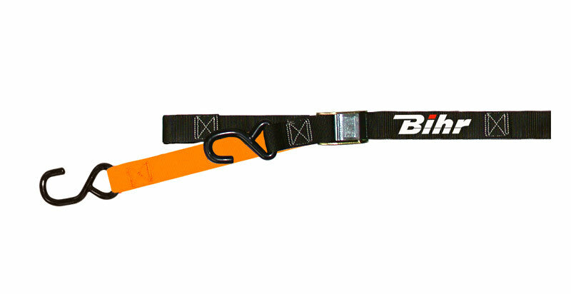 BIHR STRAPS BLACK-ORANGE PAIR WIDT 3,8CM