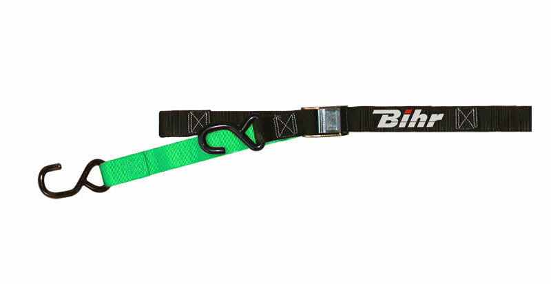 BIHR STRAPS BLACK-GREEN PAIR WIDTH 3,8CM