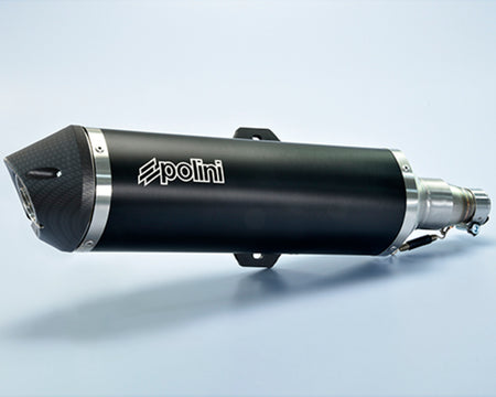 Polini Einddemper - zwart aluminium Piaggio
