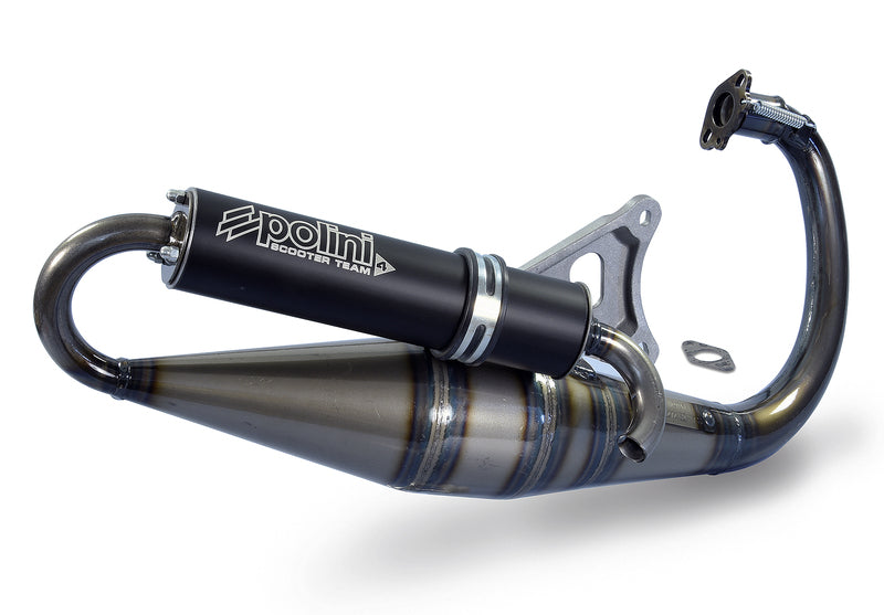 Polini Team 4 Compleet uitlaatsysteem - zwart aluminium Yamaha - 200.0406