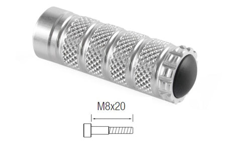 LighTech Foot Pegs M8x45 Silver