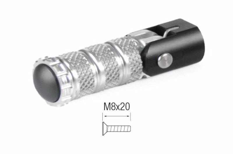 LIGHTECH Folding Footpegs M8x20 Silver