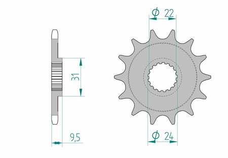 AFAM FR SPROC 520 STEEL SC 22406