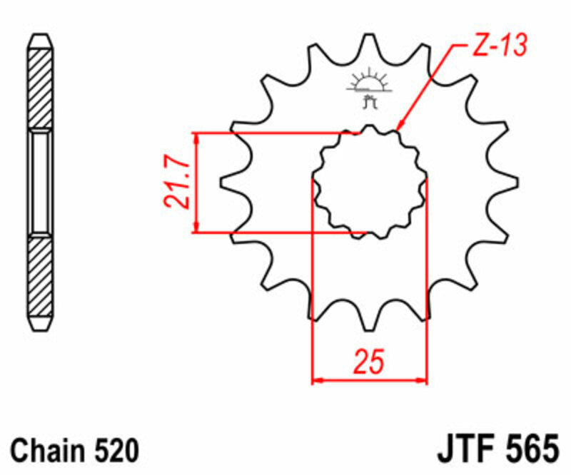 JT Sprockets Self-Cleaning Front Sprocket JTF565 - 520