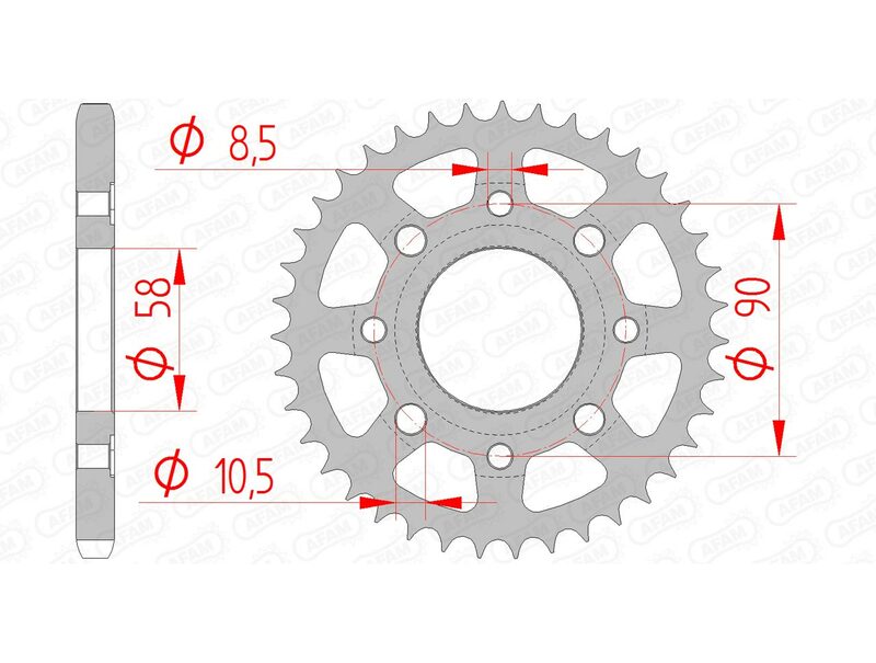 AFAM RR SPROC 428 STEEL ST 10201