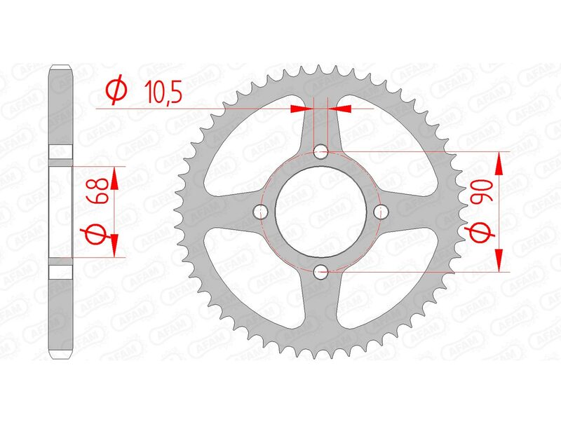 AFAM RR SPROC 428 STEEL ST 10205
