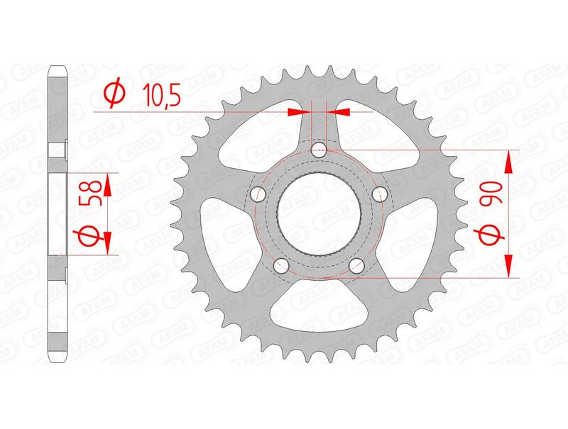 AFAM RR SPROC 520 STEEL ST 10215