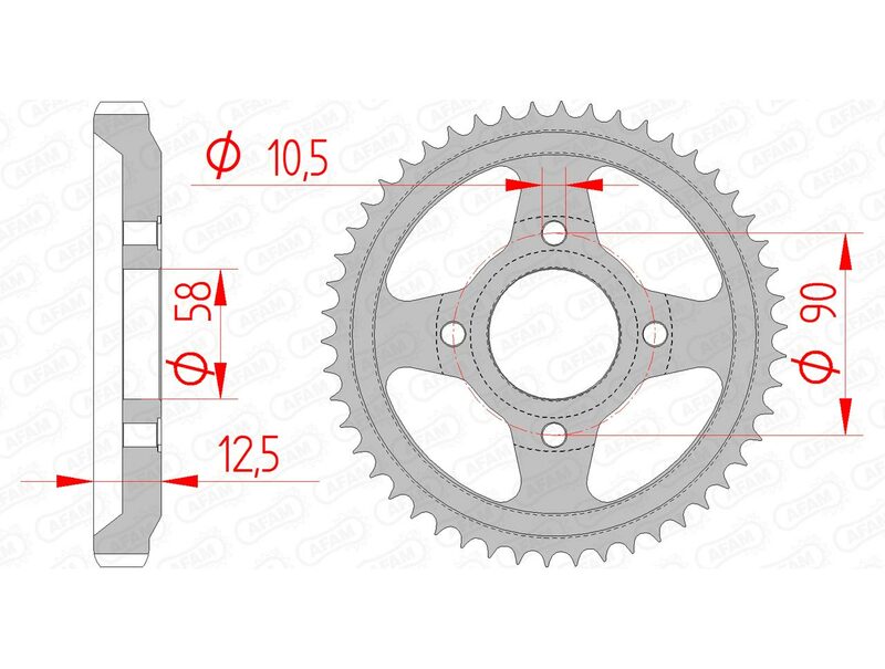 AFAM RR SPROC 428 STEEL ST 10216