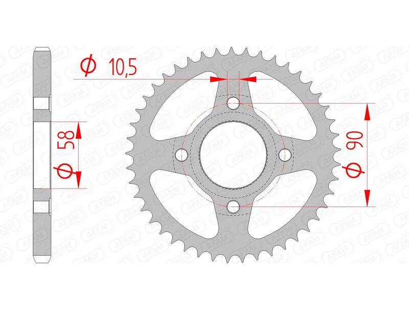 AFAM RR SPROC 428 STEEL ST 10223