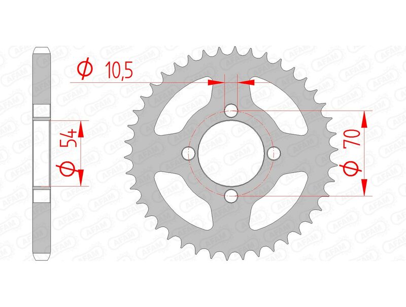 AFAM RR SPROC 428 STEEL ST 10229