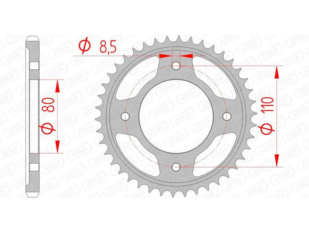 AFAM RR SPROC 428 STEEL ST 10235