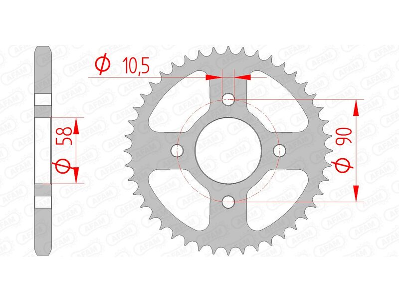 AFAM RR SPROC 428 STEEL ST 10236